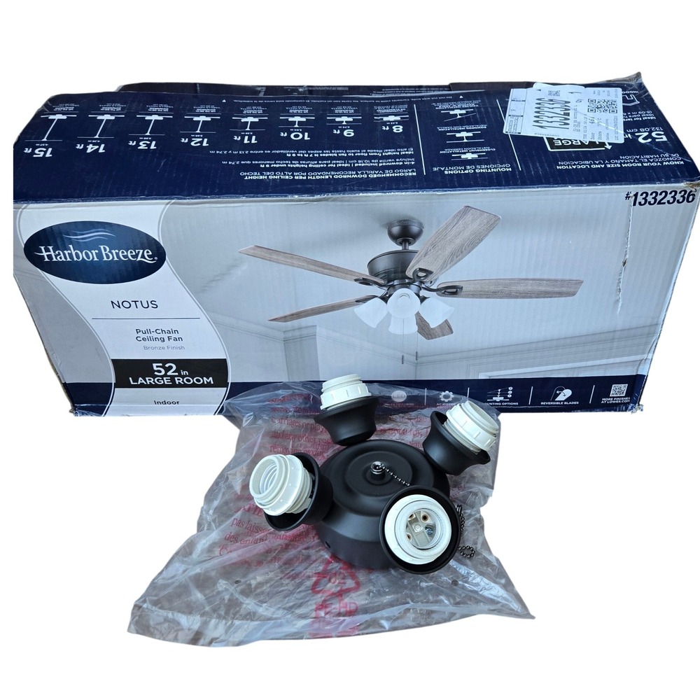 Harbor Breeze Notus 52in 4-Light Ceiling Fan Light Kit Assembly #1332336